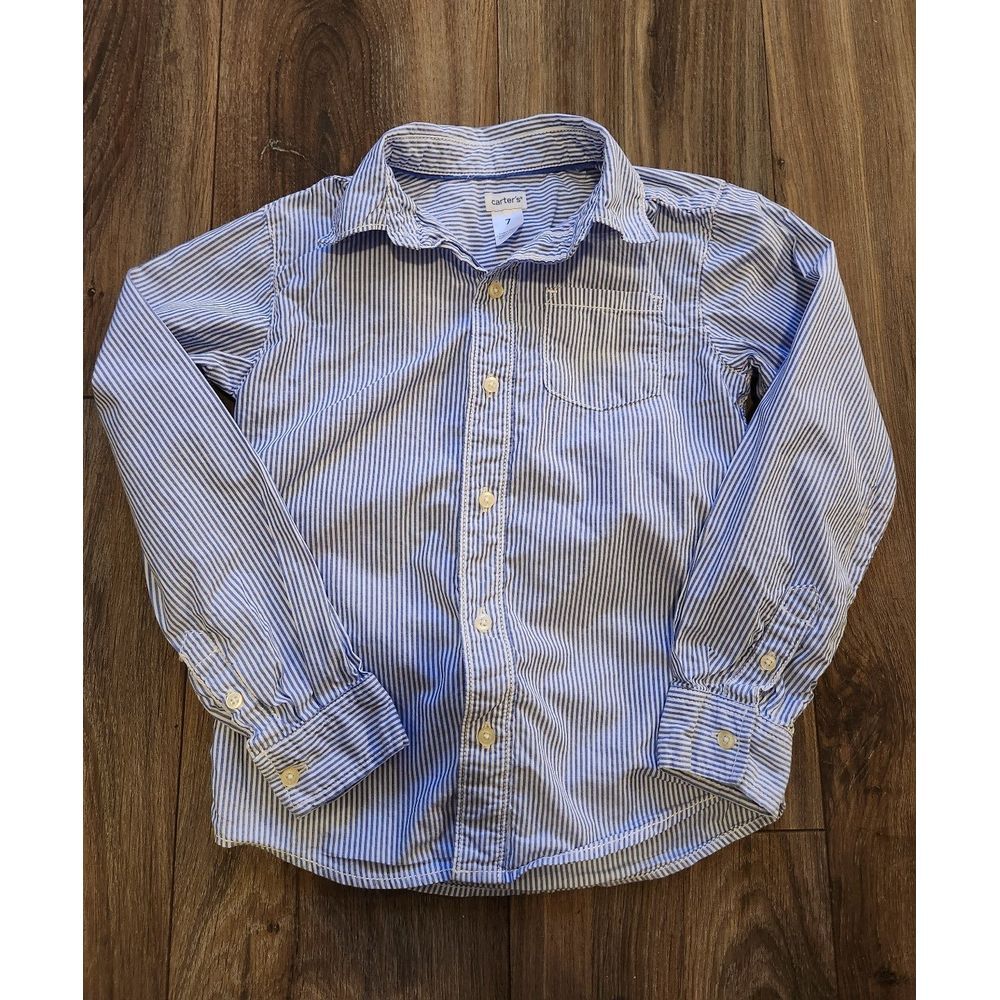 Carter's Blue & White‎ Striped Button Down Shirt